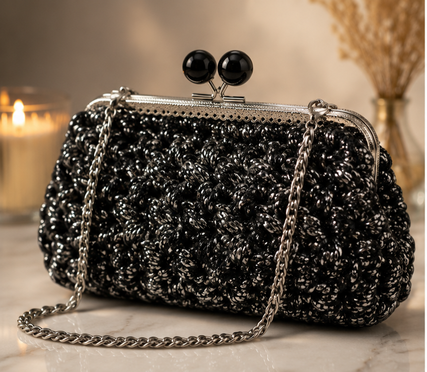 Midnight Sparkle Handmade Clutch