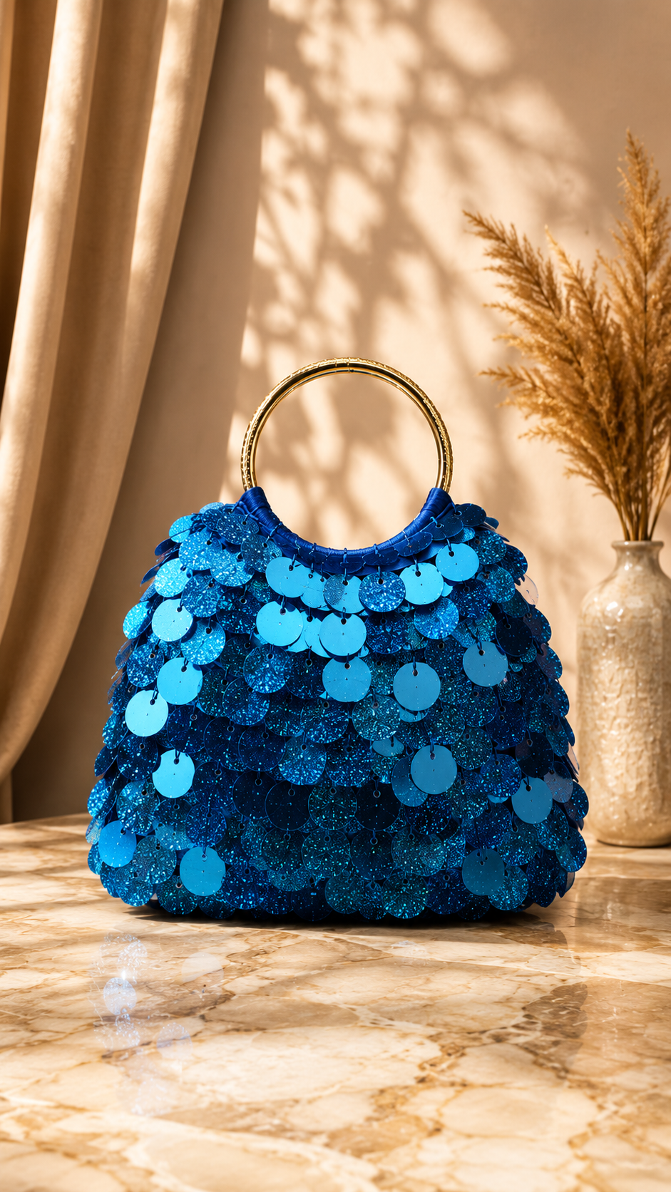 Detailed product view 2 of Sequin Ring Handle Evening Bag by Chainettes