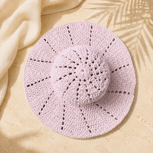 Chainettes Handmade Cotton Crochet Wide Brim Sun Hat