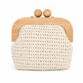 Chainettes Handmade Crochet Clutch Bag with Wooden Frame