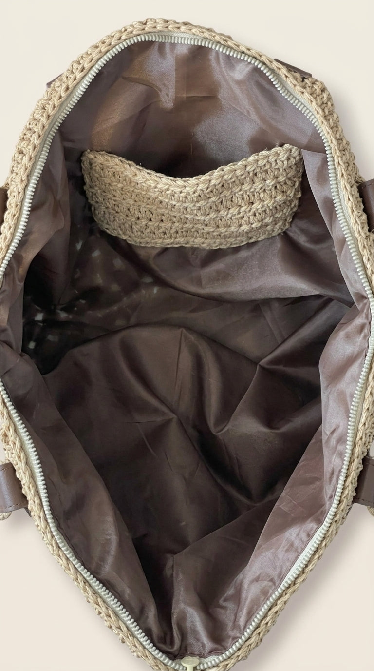 Detailed product view 5 of Sand Cotton Crochet Tote by Chainettes