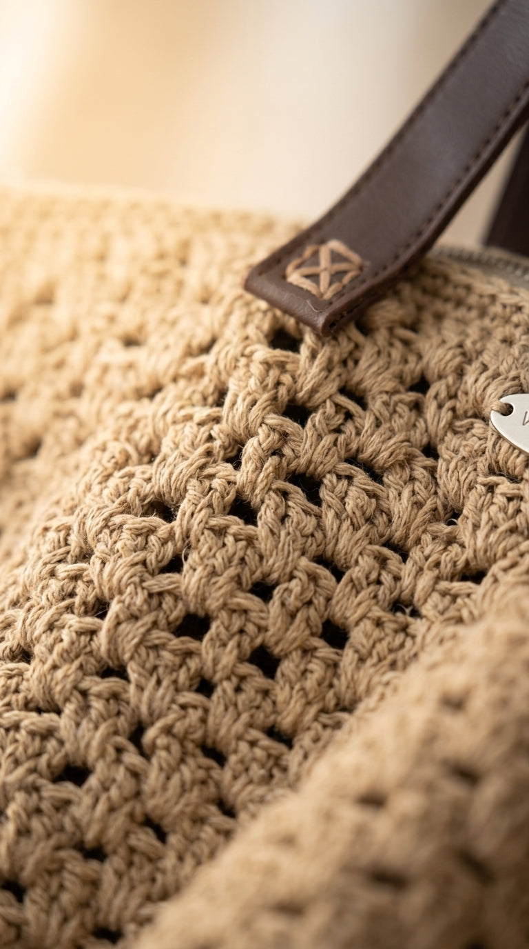 Detailed product view 7 of Sand Cotton Crochet Tote by Chainettes