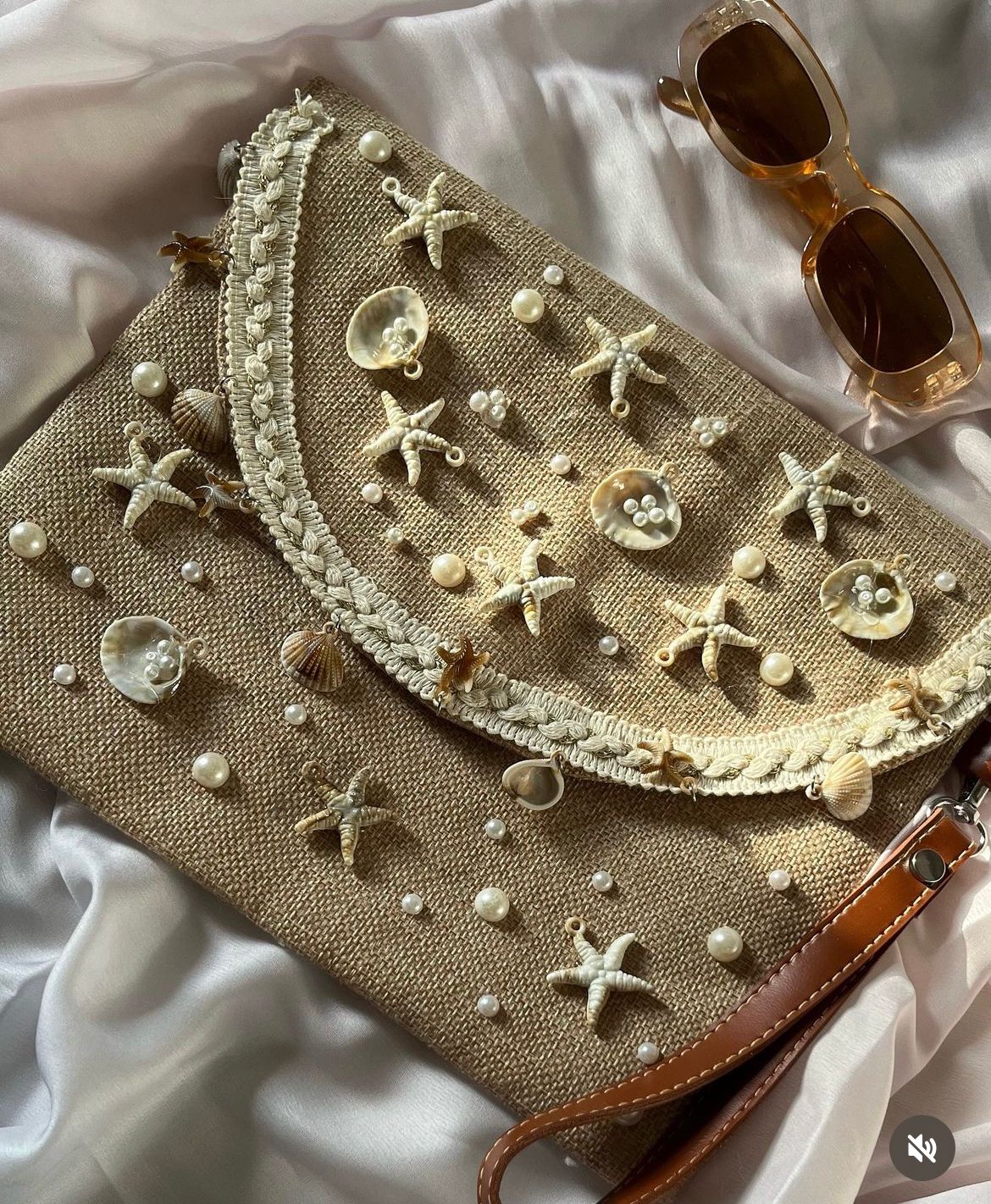 Coastal Breeze Linen Clutch