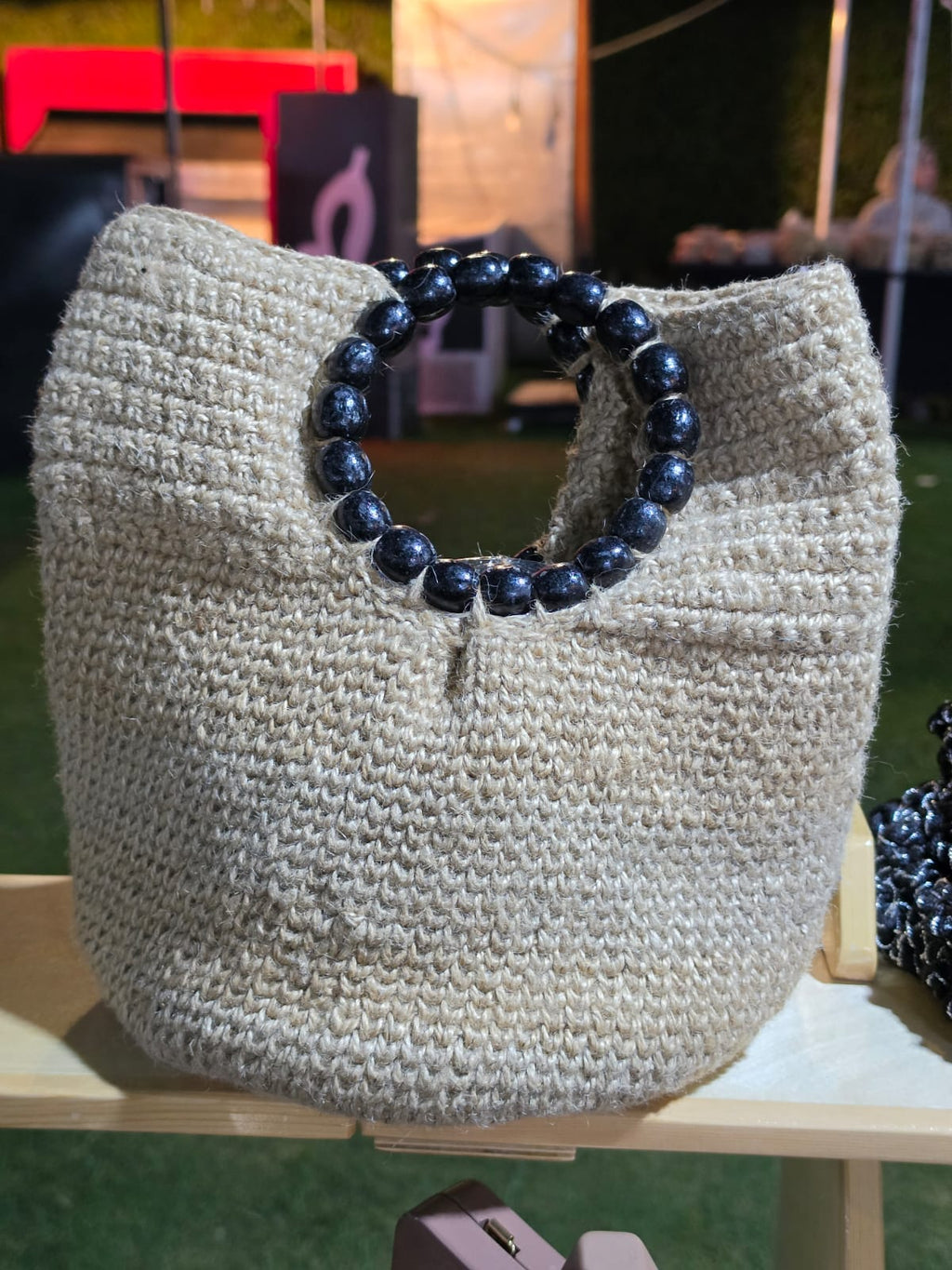 Detailed product view 3 of Noir Ring Crochet Bag by Chainettes