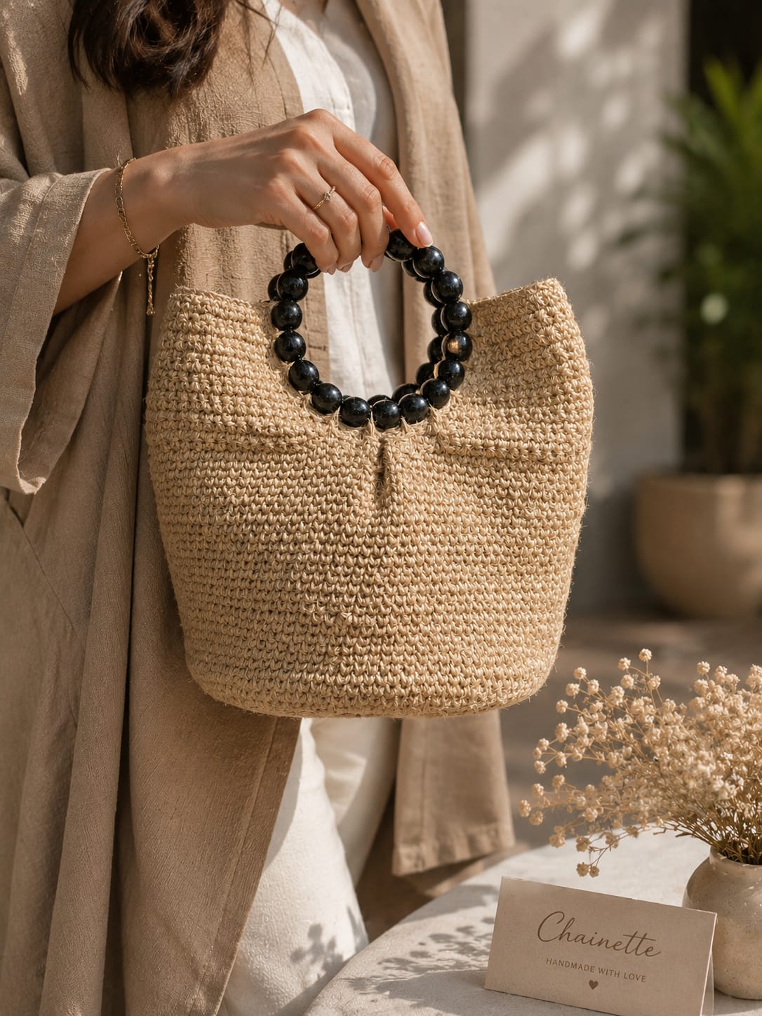 Detailed product view 2 of Noir Ring Crochet Bag by Chainettes