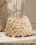Pearl Petal Statement Bag handmade by Chainettes